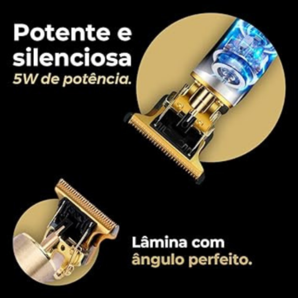 Máquina de Barbear e Cortar Cabelo Profissional Recarregável Sem Fio - Image 6