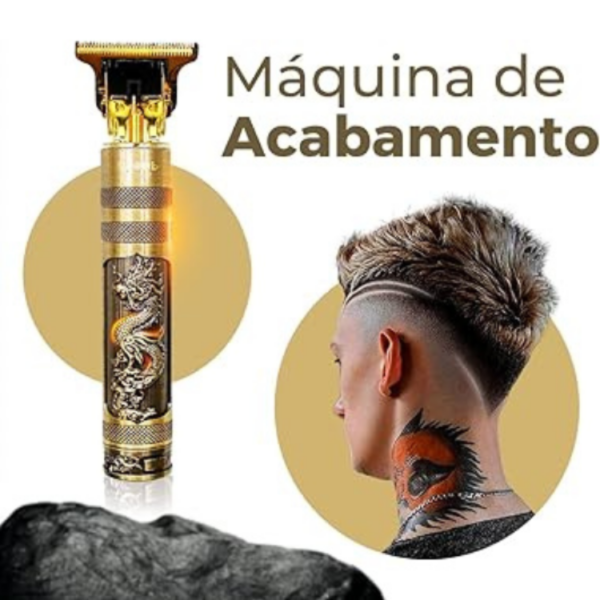 Máquina de Barbear e Cortar Cabelo Profissional Recarregável Sem Fio - Image 2