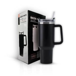 Copo Térmico Inox Grande 1,200ML Canudo Parede Dupla Cor preto