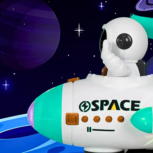 Brinquedo Foguete Astronauta Giratório 360° Luz Led Música - Image 2