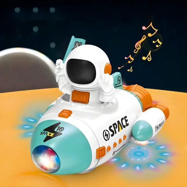 Brinquedo Foguete Astronauta Giratório 360° Luz Led Música - Image 6