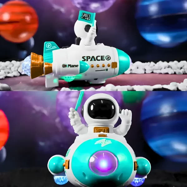 Brinquedo Foguete Astronauta Giratório 360° Luz Led Música - Image 3