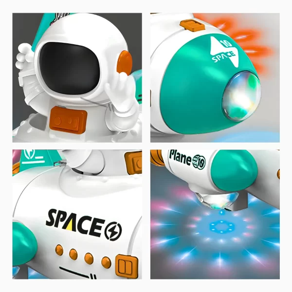 Brinquedo Foguete Astronauta Giratório 360° Luz Led Música - Image 8