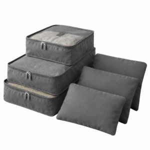 Kit 6 Organizadores de Mala para Viagem Cinza