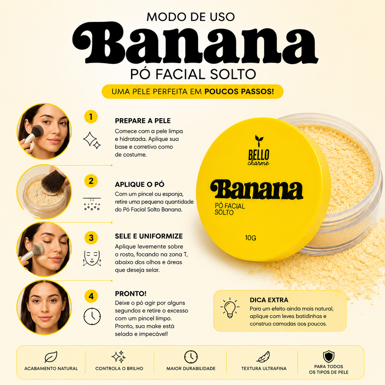 Pó Facial Solto Banana - Imagem 4