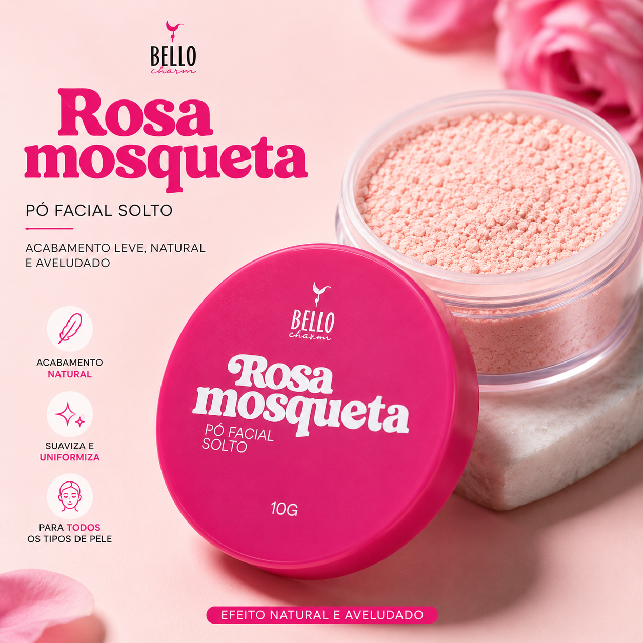 Pó Facial Solto Rosa Mosqueta - Imagem 4