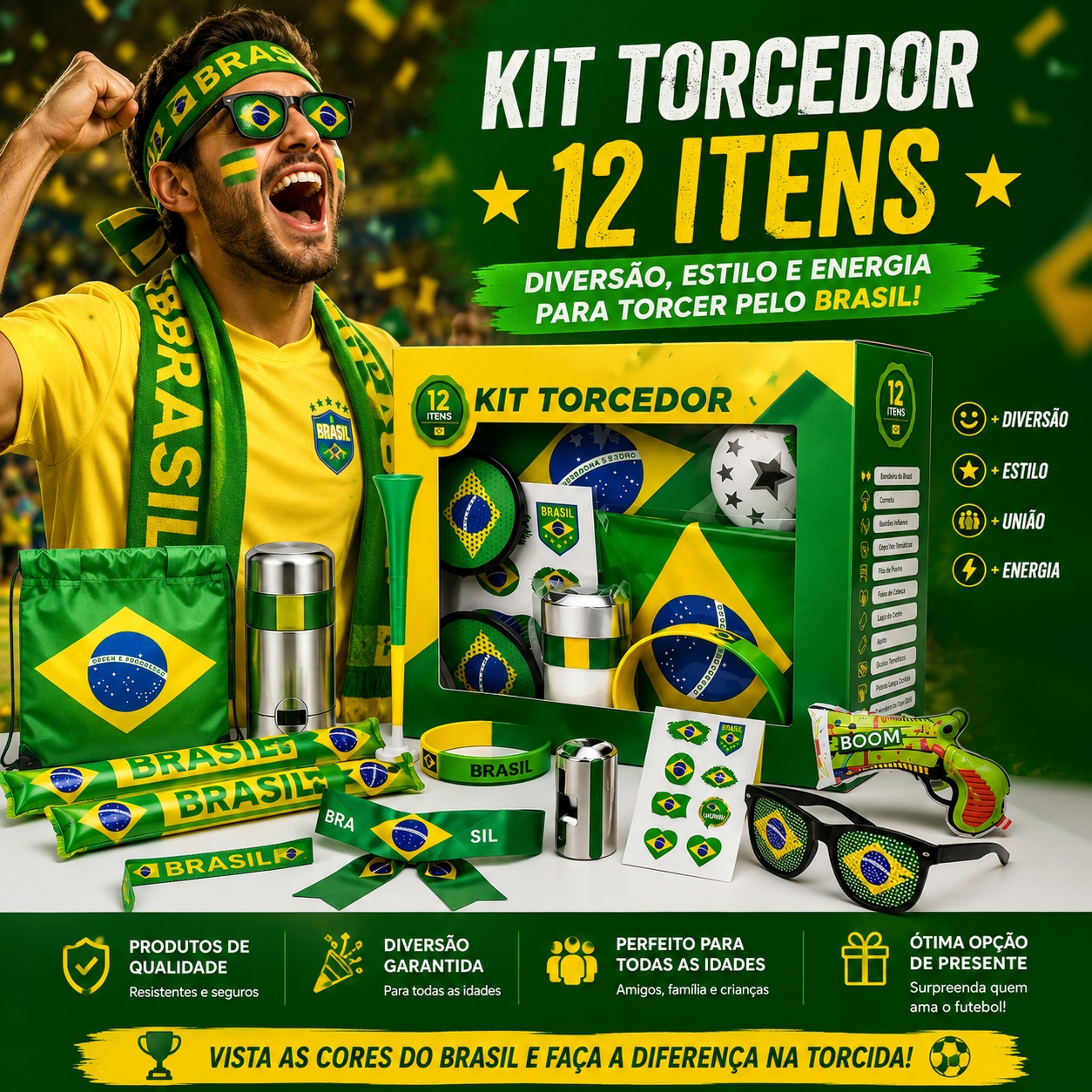 Kit Torcedor Brasil – 12 Itens - Imagem 2