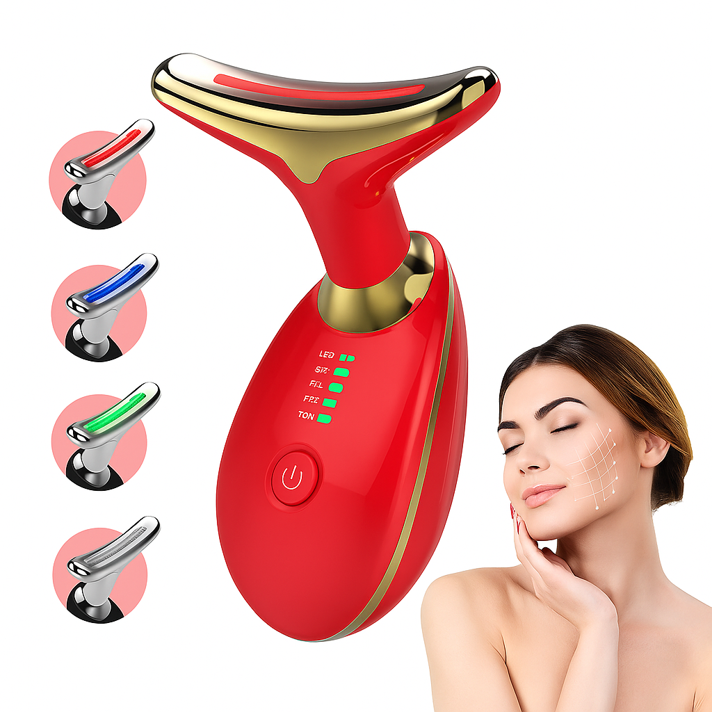 Massageador Facial Eletrico Pescoço Led Lift Fototerapia Ant - Imagem 2