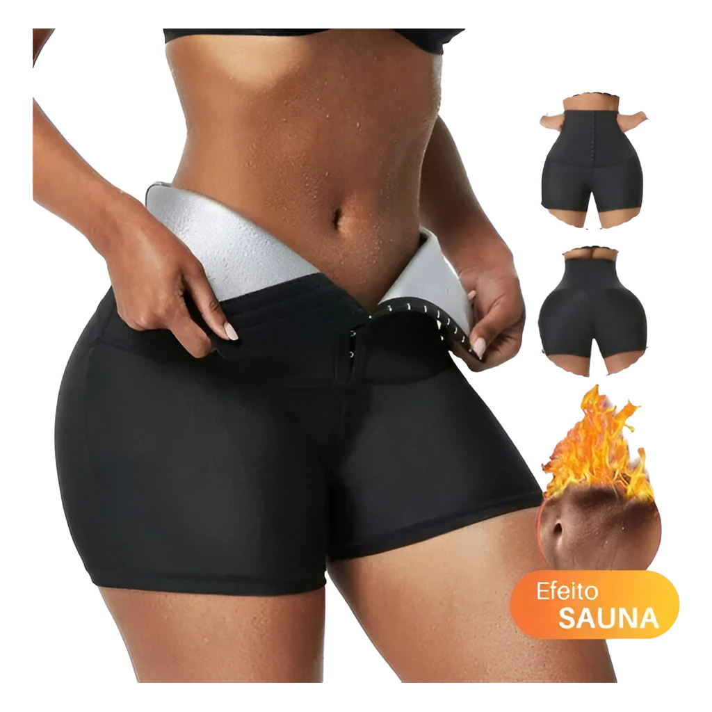 Short Modelador Efeito Sauna Preto G - Imagem 3