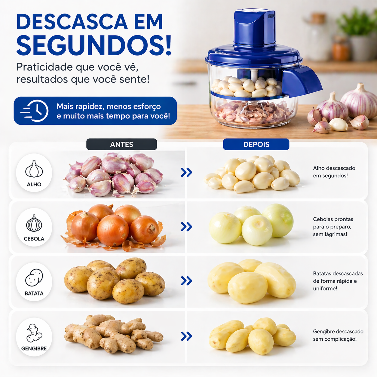 Descascador Elétrico Multifuncional para Cozinha (Azul) - Imagem 3